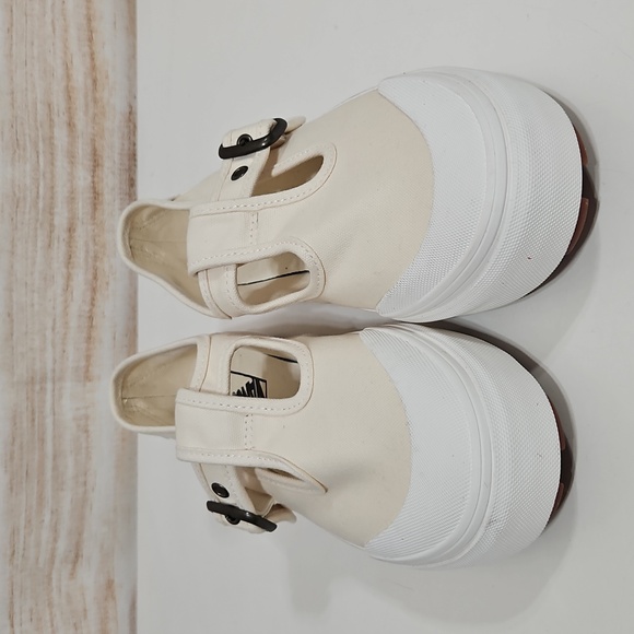 Vans Cream Canvas Slip-On Mary Jane Style 93 Shoe Sneaker 8.5 - Picture 7 of 13